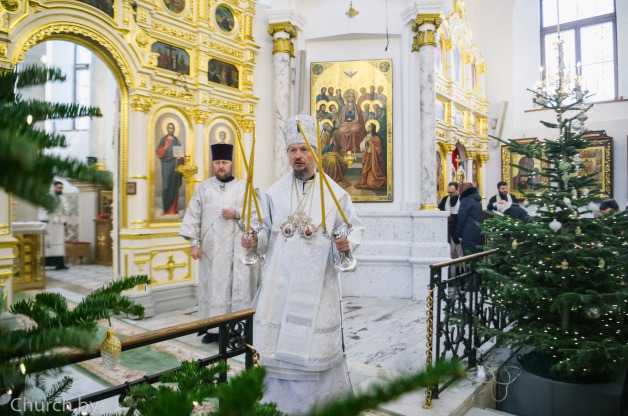 В Крещенский сочельник Патриарший Экзарх совершил Литургию в Свято-Духовом кафедральном соборе города Минска